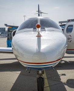 NLR Cessna Citation-onderzoeksvliegtuig uitgerust met een zogeheten ‘nose boom’